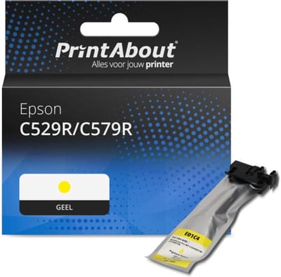 PrintAbout huismerk Inktcartridge C529R/C579R  (T01C400) Geel Hoge capaciteit Geschikt voor Epson