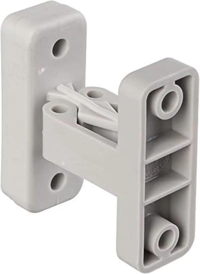 Deurstopper met klem voor garagedeuren - 48 x 18 mm - grijze kunststof