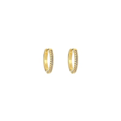 Bijoutheek Oorringen strass goud Wit