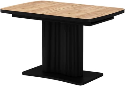 Vicco Eettafel Fenaro, Goudkleurig Eiken/Zwart, 120-160 x 80 cm uitschuifbaar