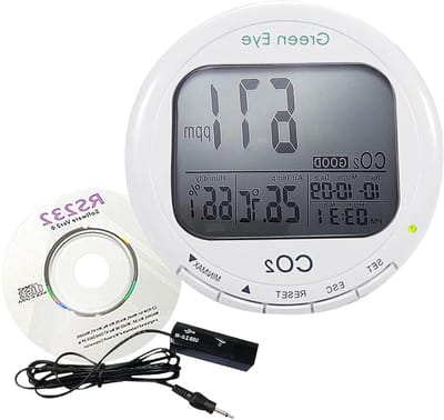 Digitale 3-in-1 luchtkwaliteitsmeter CO2-meetinstrument/thermometer/vochtigheidsmeter 999ppm logger luchtkwaliteit (IAQ) ABC CO2 automatische achtergrondkalibratie (ABC)