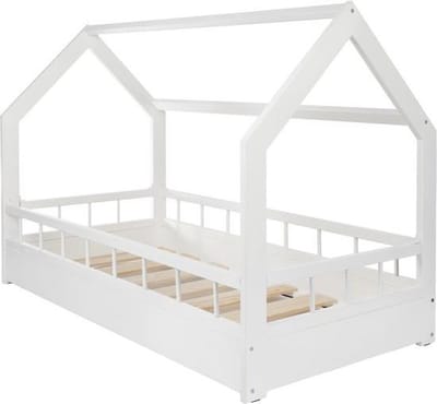 Huisbed - 160x80 cm - met barrière - wit
