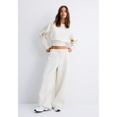 Stradivarius Barrel wide-leg joggingbroek  Vanille XS