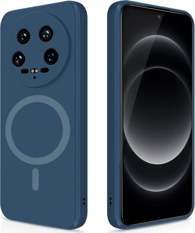 Stravo Hoesje Geschikt voor Xiaomi 14 Ultra – Siliconen Cover Hoes met MagSafe – Slank & Lichtgewicht – Schokbestendig – Anti-Fingerprint – Siliconen Case voor Xiaomi 14 Ultra - Blauw