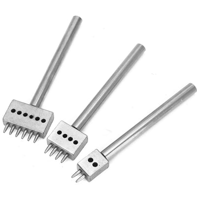 3 STUKS Afstandspriemgereedschap DIY Leerbewerking Gatenponsset Riemgatenponser(8 mm(2+4+6) ) 5mm