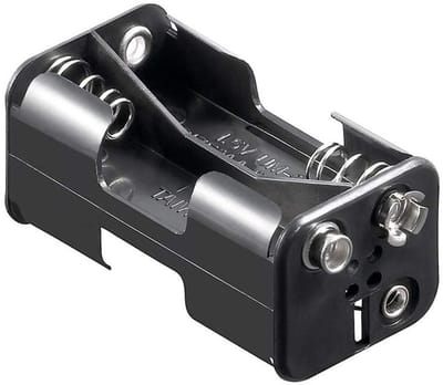 Batterijhouder - 4x AA houder - Apparaten Voeden - Drukknop Ontgrendeling - 3x 2.8x5.7cm - Zwart