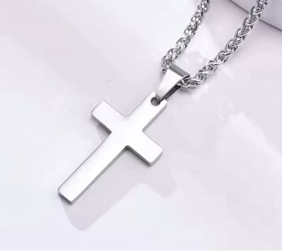 Zilverkleurige Ketting met kruis - Ketting met kruis eraan - Zilverkleurig - 2 stuks - Kruis - Gelovig - Hippe ketting - Halsketting - Cadeau - Chain - Unisex - CHPN