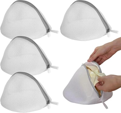 Wasmanden Set - Kleding Beschermers - Delicate Kleding Wassen - Praktisch Halve Maan Design - 4 Stuks 18x15 cm - Wit