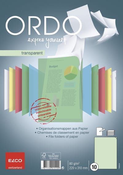 Elco Ordo Classico Transparant L-map Papier FSC A4 80 g/m² groen 10 stuks