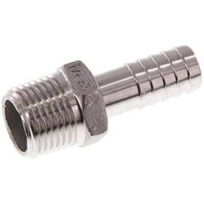 R 1/2'' Buitendraad x 13mm RVS Slangpilaar 16 Bar
