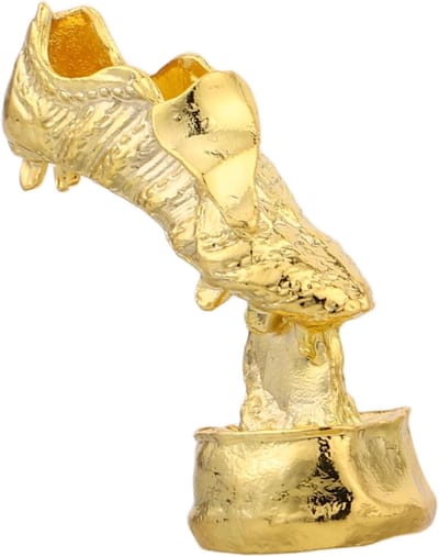 Gouden Trofee Ornament - Mini Voetbal Schoen - Voetbal Fan Souvenir - Exquise Afwerking - 5x2x2 cm - Goudkleurig