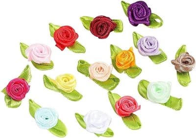 100 Mini Rozen Bloemenhoofden - Decoratieve Bloemapplicaties voor Knutselen en Scrapbooking