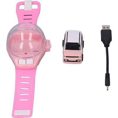 Mini montre de voiture télécommandée, jouet détachable, chargement USB, montre de voiture de course pour garçons et rose