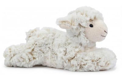 Pluche schaap/lammetje knuffel liggend - 22 cm - Boerderij knuffelbeesten