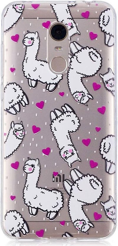 Shop4 - Xiaomi Redmi 5 Plus Hoesje - Zachte Back Case Alpaca Transparant