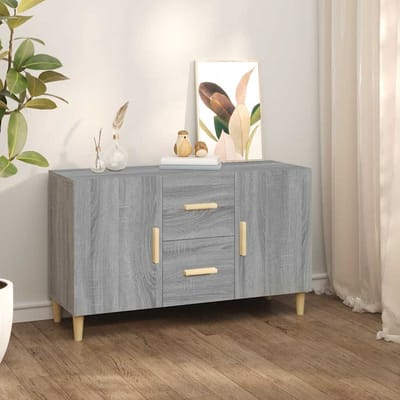 vidaXL - Dressoir - 100x36x60 - cm - bewerkt - hout - grijs - sonoma - eikenkleurig