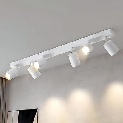 NETTLIFE Opbouwspot - plafondspot met 6 lichtpunten - spots - WIt Plafondlamp - L 76.5 cm - draaibar - kantelbaar - GU10 fitting - plafoniere - excl. GU10-excl. lichtbron