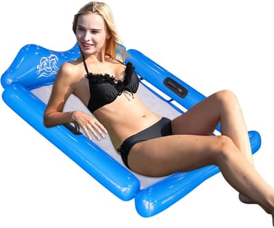 Zwemhangmat - Waterdrijver Ligbed - Ontspannen Zwemmen - Multifunctioneel Ontwerp - 78x110x15cm - Blauw