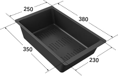 CECIPA Max Vergiet Keuken - Afdruiprek voor Spoelbak - Afdruiprek - Afvoermand - Wassen groente en fruit - Zwart