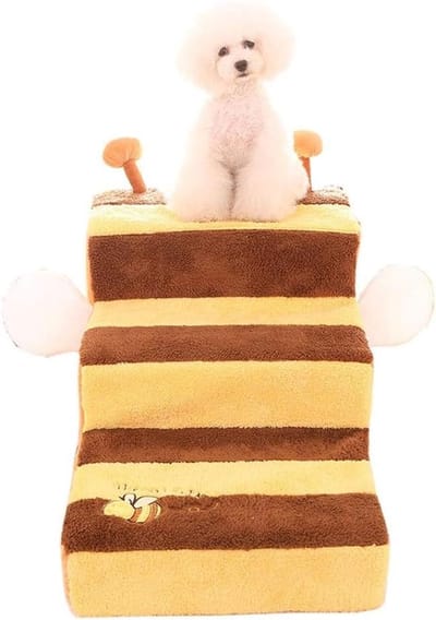 Huisdier trap - Honden ladder - Huisdier hulp - Hoge sterkte spons - 65 x 40 x 35 cm - Geel