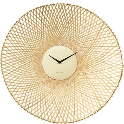 NeXtime Vortex – Wandklok – 60 cm – Bamboe – Bruin – Stil
