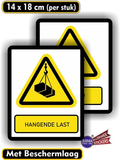 Jerma - Hangendelast - ISO norm - Sticker - Set 2 st - 14 x 18 cm - Weerbestendig - Zelfklevend