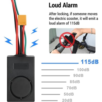 Détecteur d'alarme antivol 115 dB pour trottinette électrique Compatible pour trottinette électrique XT60 MAX G30 noir