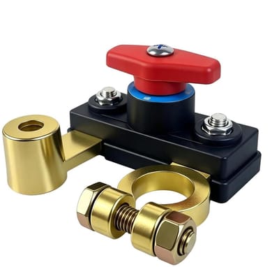 Accu Schakelaar - Stroomonderbreker - Voertuig Onderhoud - Pure Koper Geleider - 7.1x6.2x4.5cm - Zilver