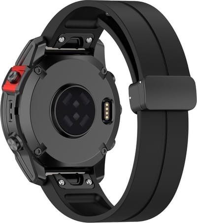 Siliconen bandje - geschikt voor Garmin Fenix 5S / 5S Plus / 6S / 6S Pro / 7S / 7S Pro / 8 (43 mm) / Approach S12 / S42 / S70 42 mm / Epix Pro (Gen 2) 42 mm / D2 Delta S / Descent Mk2S / Mk3(i) 42 mm - zwart