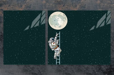 TMK ArtDeko - Snijplank van Gehard Glas - 100x52 cm - Maan Motief
