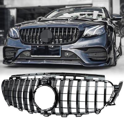 Panamericana Grille geschikt voor Mercedes E-Klasse W213 S213 C238 A238 2016-2020 Glans Zwart met Frontcamera