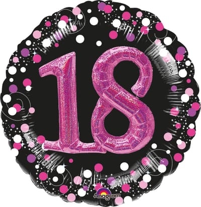 Ballon “Sparkling Pink 18” Folie Ballon 91 x 91 cm