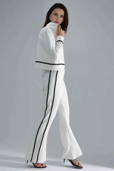 Modal Touch Ziptrui & Flared Broek Twee-Delige Set