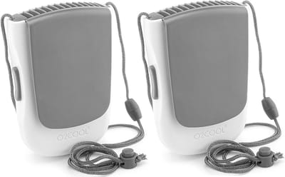 Persoonlijke Ventilator - Draagbaar Koelapparaat - Onderweg Koel Blijven - 3-in-1 Functie - 2 Stuks - Grijs