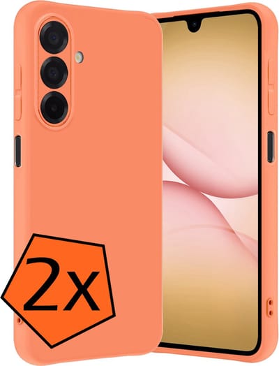 Hoes - 2 Stuks - Geschikt voor Samsung Galaxy A17 - Sterk & Shockproof - Case Siliconen - Back Cover - Telefoon Hoes - Perzik