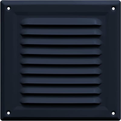 Ventilatierooster - Gevelrooster Luchtrooster - Luchtstroom Reguleren - Insectenwerend Gaas - 17 x 17 cm - Antraciet Glanzend