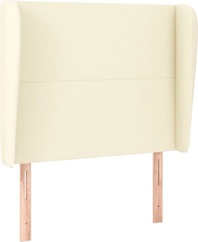 vidaXL - Hoofdbord - met - randen - 83x23x118/128 - cm - kunstleer - crèmekleurig