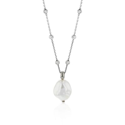Luna-Pearls - 216.0826 - Ketting - 925/-Zilver met Tahiti gekweekte parel