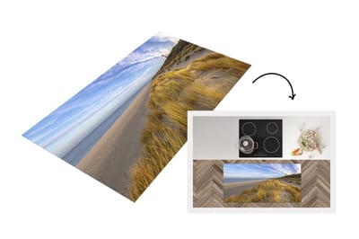 Keukenloper - Loper keuken - Strand - Lucht - Vuurtoren - 120x60 cm - Keukenloper vinyl
