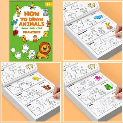 Creatief Tekenboek - Gids voor Hoe Alles Tekenen 1 Boek Plezierige & Makkelijk te Leren Stappen Stimuleert Kinderen's Creativiteit Laatste Jaar beige