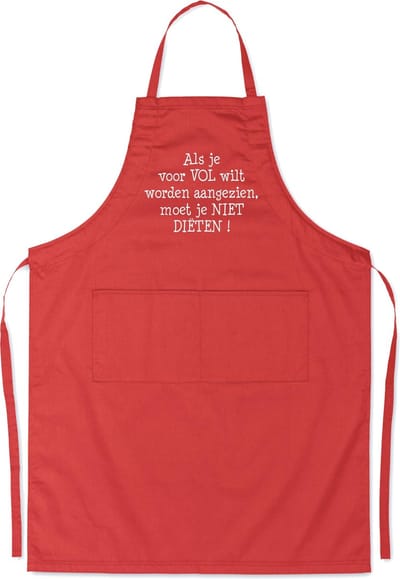 Mijncadeautje - Luxe schort - Als je voor vol wilt worden aangezien - rood
