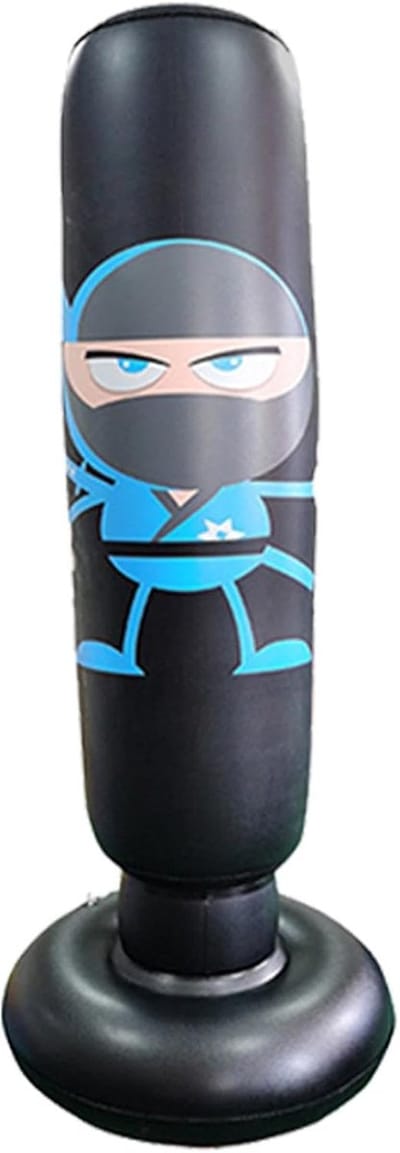 Opblaasbare Bokszak - Bokszak Kinderen - Karate Taekwondo Oefenen - Duurzaam PVC Materiaal - 165 cm - Zwart