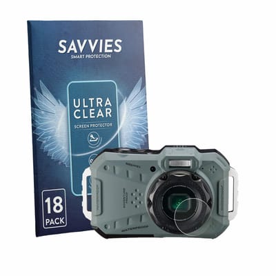 Savvies - Screenprotector voor Ricoh Pentax WG-1000 (Lens) - Folie Beschermfolie transparant 18 Stuks