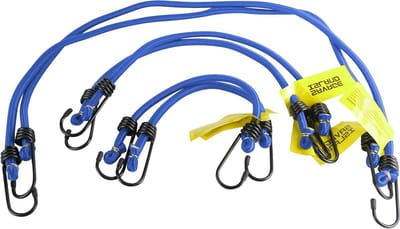 Elastische spanbanden - Bungee koorden - Outdoor bevestiging - Militaire specificatie - 6 stuks - Lichtblauw