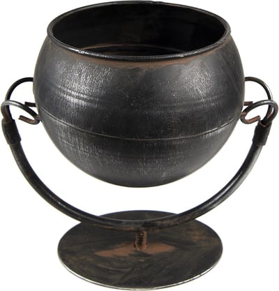 Clayre & Eef Bloempot Ø 11x19 cm Zwart IJzer
