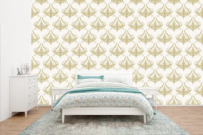 Behang - Fotobehang Patroon - Bloemen - Art Nouveau - Breedte 400 cm x hoogte 240 cm