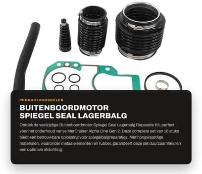 Dailygoods- Reparatiekit Afdichtingsbalgset 16 Stuks - Vervanging voor MerCruiser Alpha One Gen 2 - Afdichtingsstrip - Schokbestendig - Waterdicht - Inclusief afdichtingen en kruiskoppelinglager - Afdichtingsset