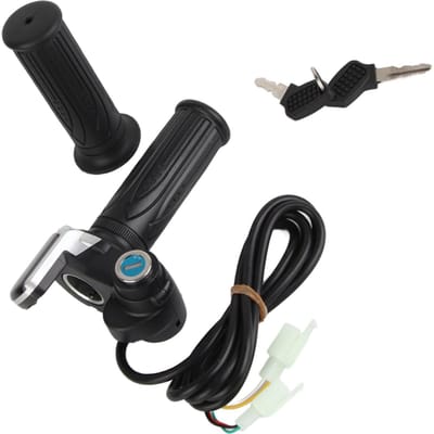 36V Half-Draai Gashendel met LED Power Indicator Sleutelvergrendeling voor Elektrische Fietsen Scooters black