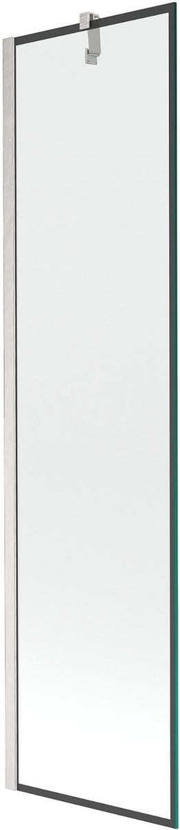 Mexen Next badwand scherm 1-deurs 50 x 150 , zwart frame, geborsteld nikkel - 895-050-000-00-70-97