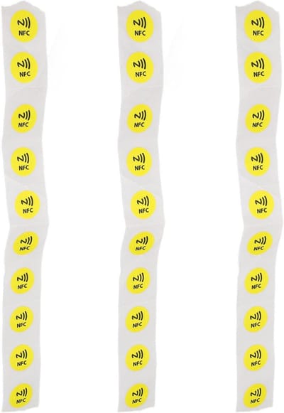NFC Stick Kaarten - Programmeerbare Tags - Automatisering Thuis - 504 Bytes Geheugen - 25mm Diameter - Type 2